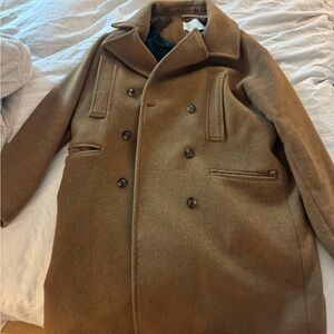 Scotch & Soda Tan Double-Breasted Pea Coat